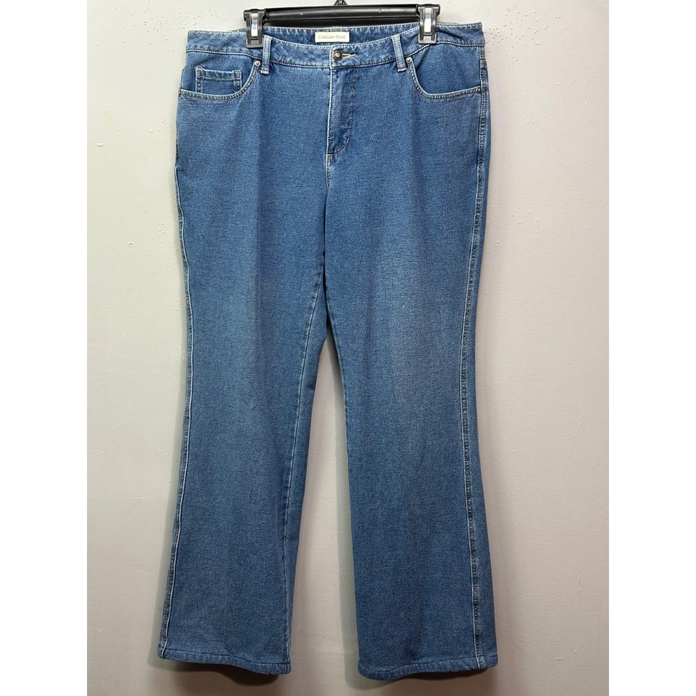 Coldwater Creek Jeans Womens 16 Blue Straight Leg‎ Mid Rise Hemmed Medium Wash